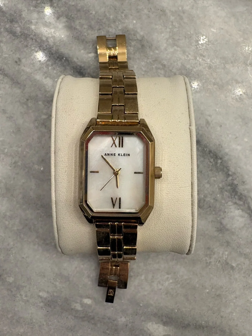 Anne Klein Gold Tone Rectangular Watch